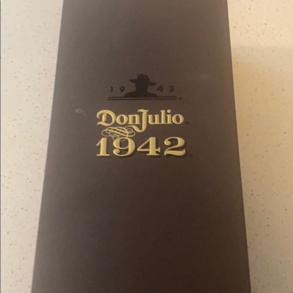 Don Julio box and empty bottle.